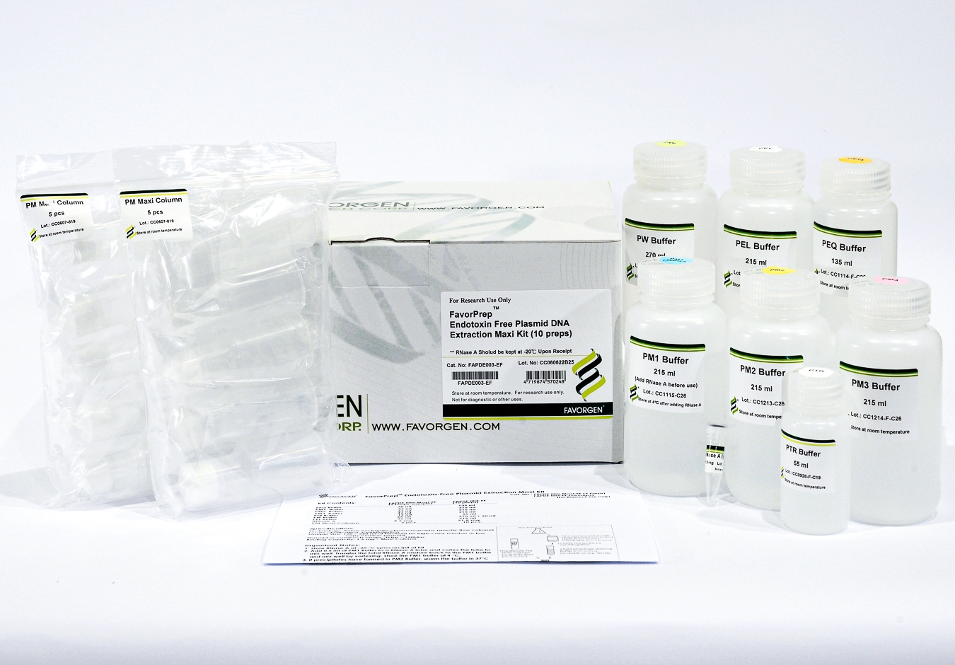 FavorPrep Endotoxin Free Plasmid DNA Extraction Maxi Kit