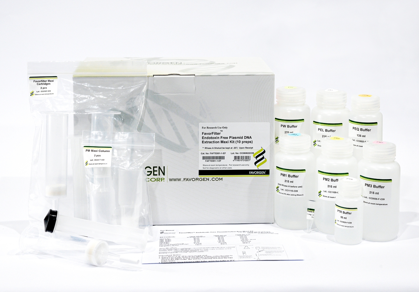 FavorFilter Endotoxin Free Plasmid Extraction Kit